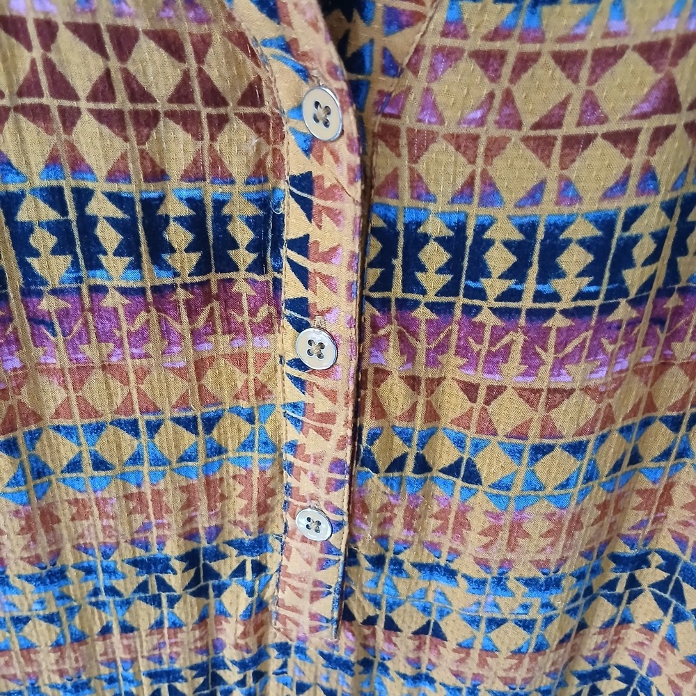 Anthropologie Elyn Tunic Dress Size XS Mini Drop Waist Long Sleeve Button Up - Picture 9 of 14